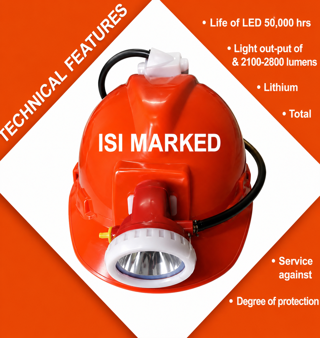 MINERS' SAFETY CAP LIGHT WITH HELMET (SG - H2)