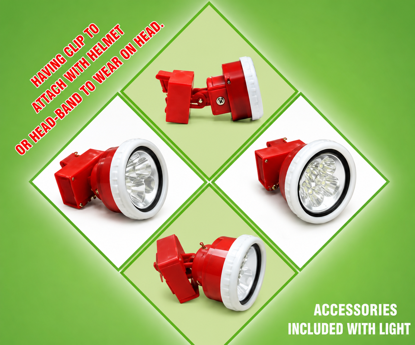 RECHARGEABLE MINERS' HEAD LAMP WITH 19/20 LED (SG - H 19/20)